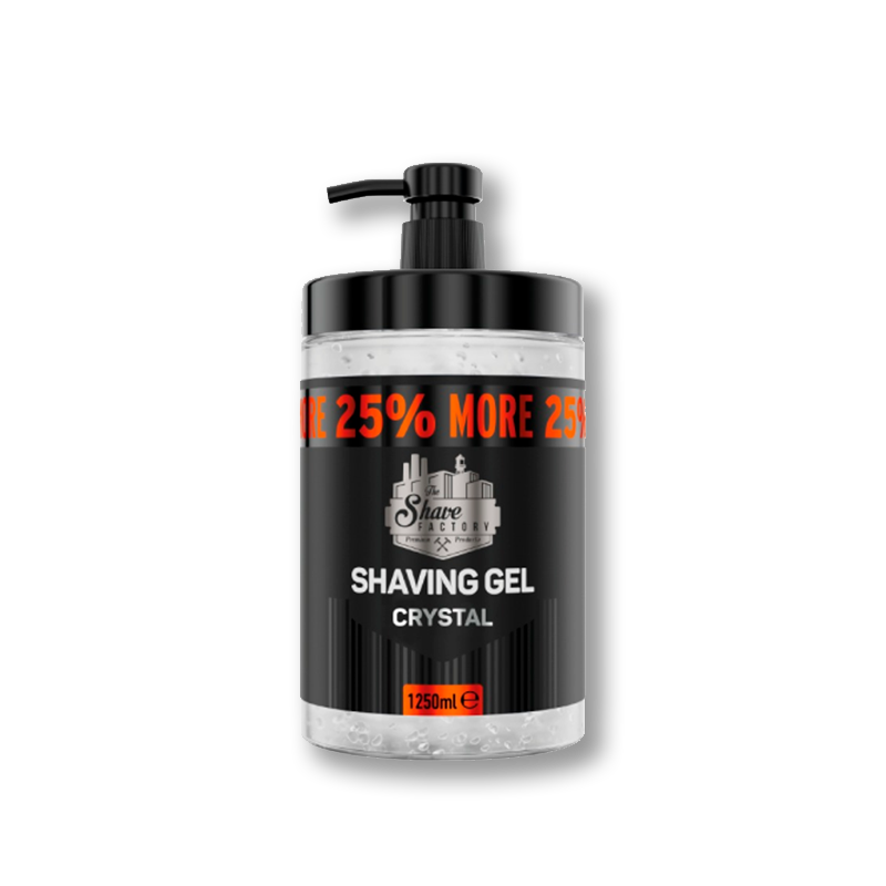 Levně Gel na holení transparentní Shave Factory Crystal 1250 ml XXL