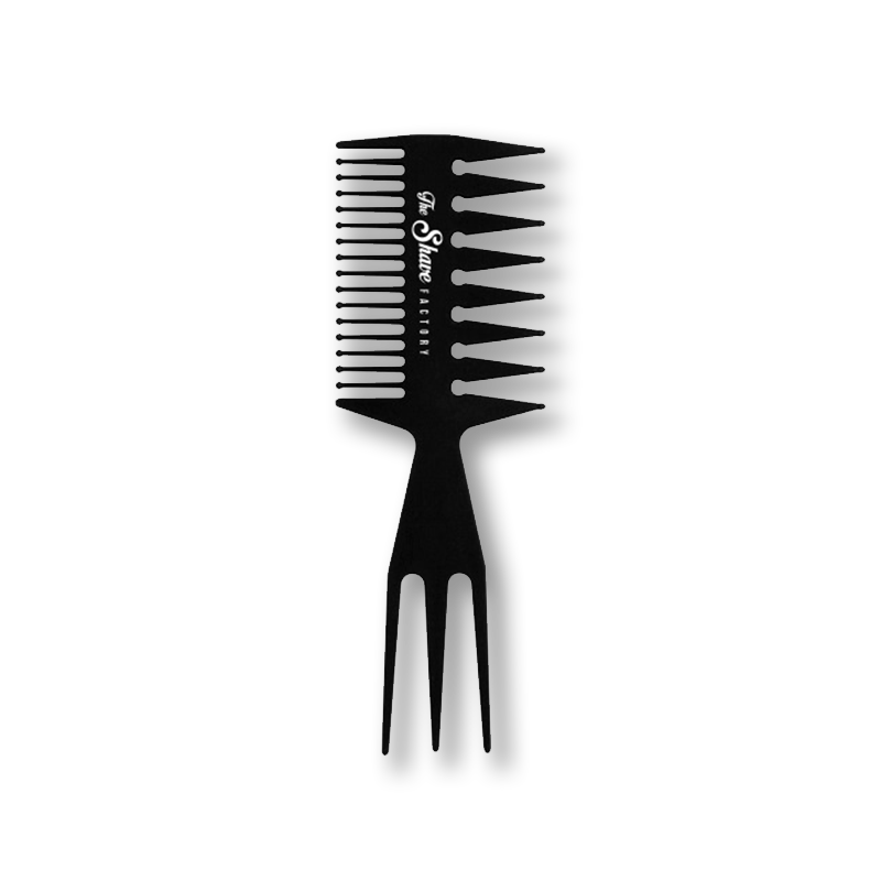 Levně Barber hřeben na vlasy a bradu Shave Factory 034