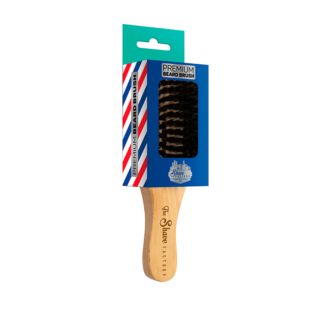 Levně Prémiový Barber kartáč Shave Factory Premium Beard Brush Light