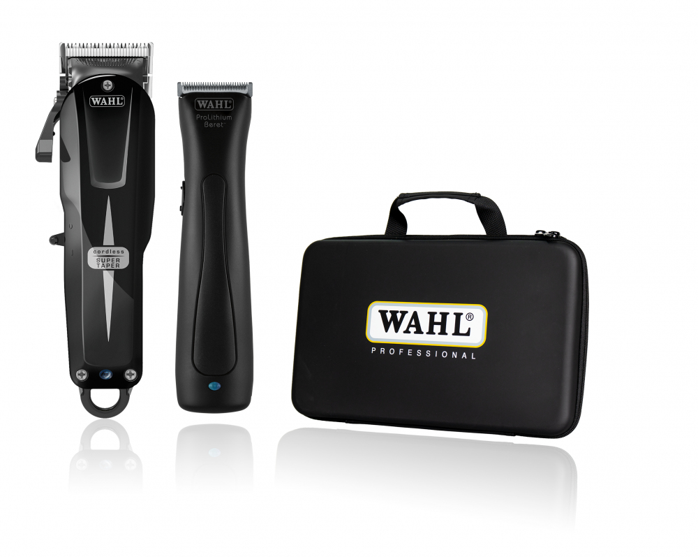 Levně Set strojků Wahl Cordless Combo Cordless Super Taper Black & Beret Stealth